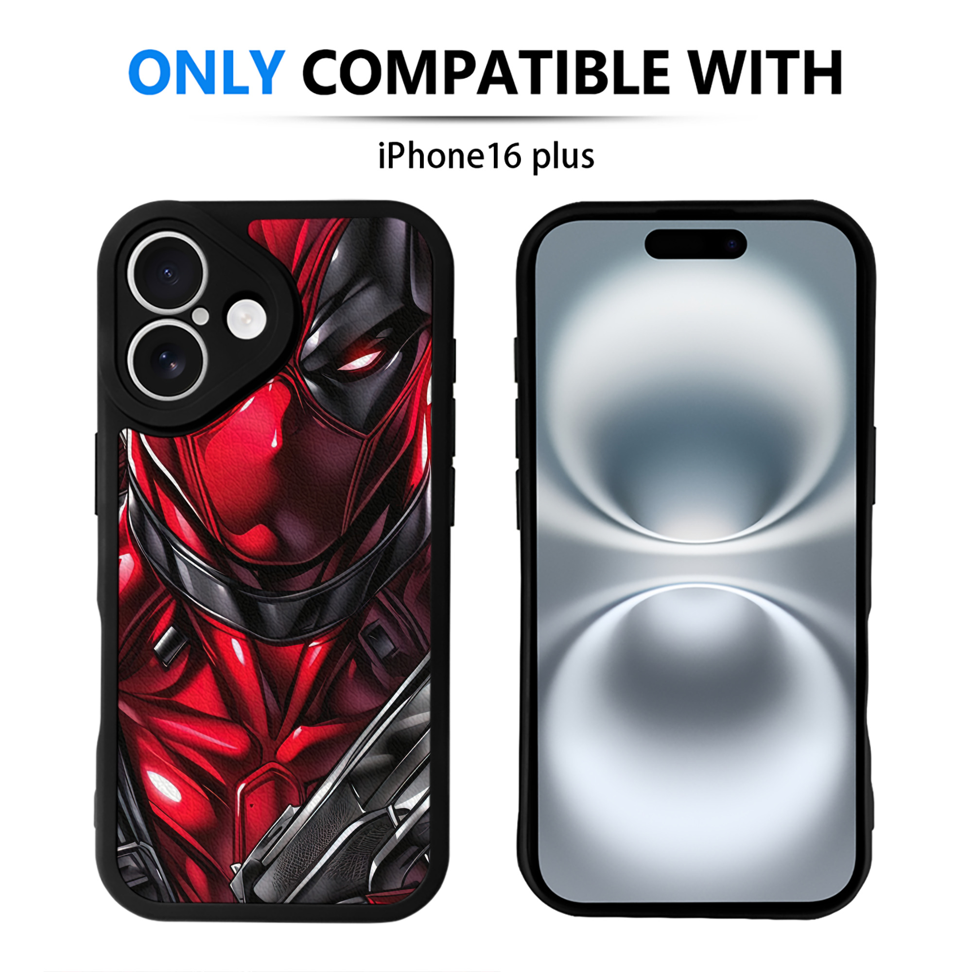 （画像用） Deadpool デッドプール 【iPhone 16シリーズ対応】シリコンスマホケース（レザー調） 材質：シリコン